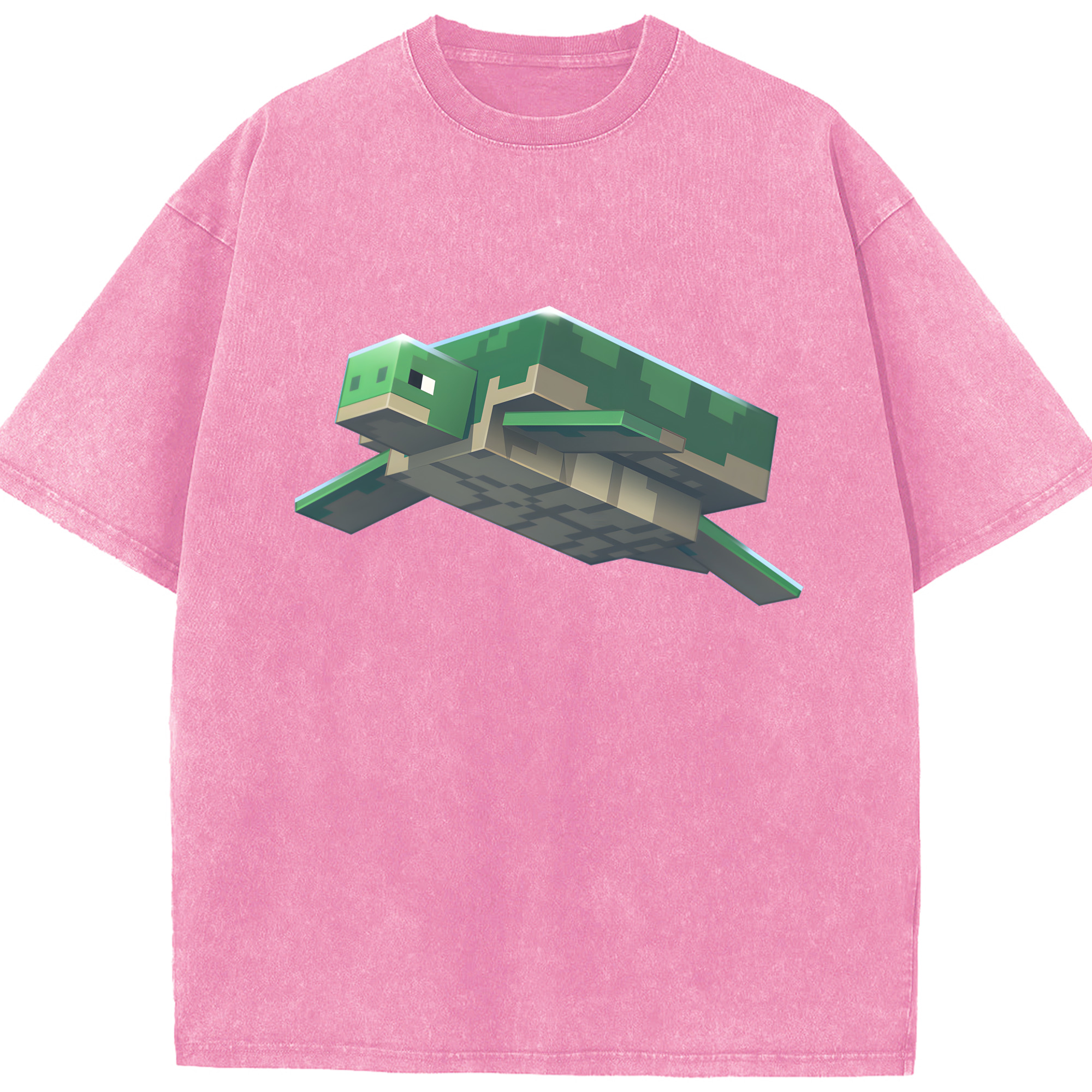 （画像用） マインクラフト ブロックの世界 Minecraft MC Block world 綿100% ヴィンテージ風 半袖Tシャツ（フロントプリント）